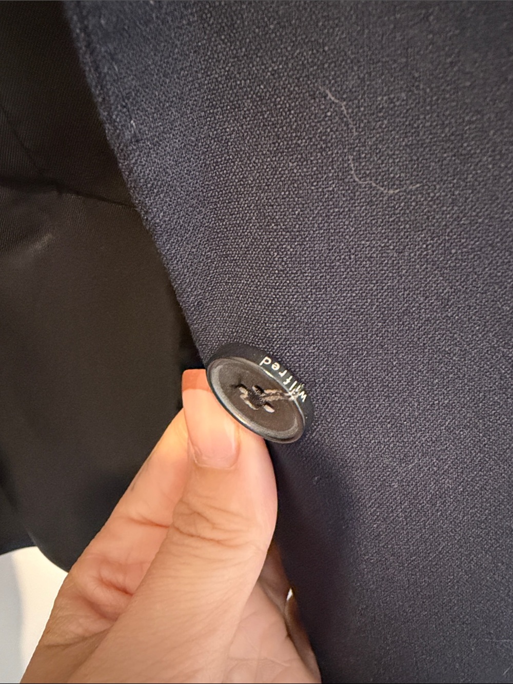 Wilfred Navy Single-Button Notched Blazer - Picture 7 of 9